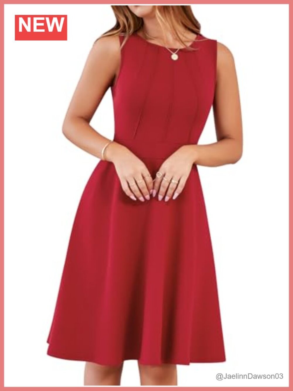 Fit and Flare Cocktail Dress A-Line Pleated Knee Length Semi Formal with Pockets